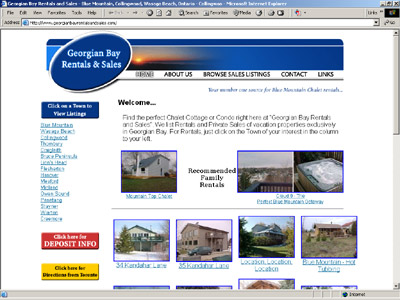 Database driven Georgian  Bay area real estate broker