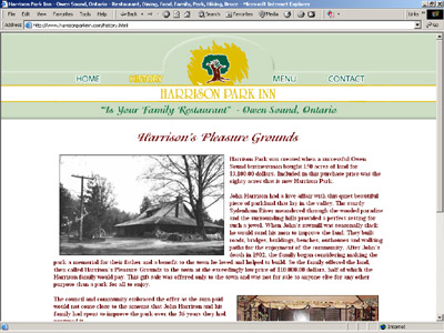Restaurant in senic Owen Sound park