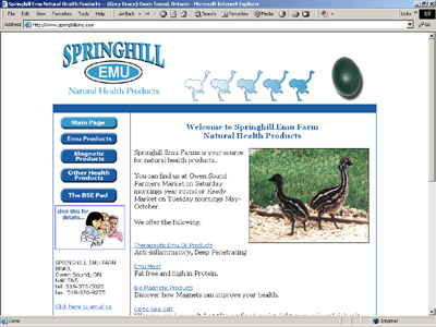 Emu meat, eggs and oil products