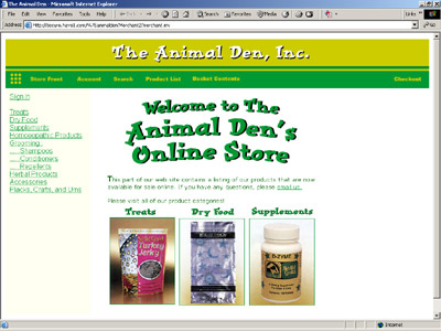 The Animal Den's Online Store